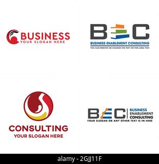 Business Consulting libro e lettera e grafico logo design Illustrazione Vettoriale