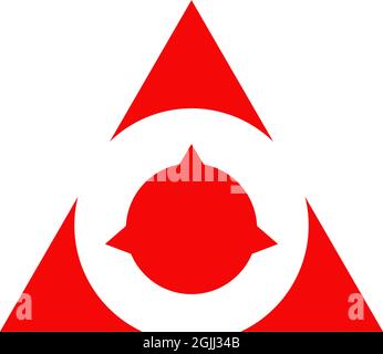 Modello vettoriale di ispirazione con logo a forma di icona triangolare Illustrazione Vettoriale