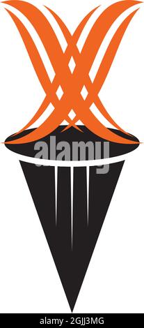 Modello di illustrazione vettoriale del logo della torcia Illustrazione Vettoriale