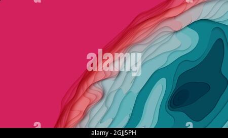 Strati di carta colorati. Carta sfumatura astratta 3D. Design originale colorato Illustrazione Vettoriale