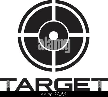 Modello di illustrazione vettoriale del logo dell'icona di destinazione Illustrazione Vettoriale