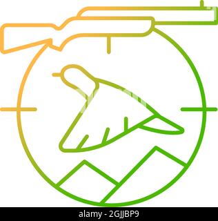 Icona vettore lineare gradiente di caccia ascendente Illustrazione Vettoriale