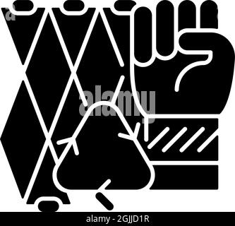 Ghost net bracelets nero glifo icona Illustrazione Vettoriale