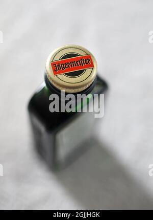 Un flacone di Jägermeister da Mast-Jägermeister se. Foto Stock