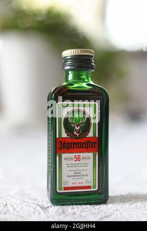 Un flacone di Jägermeister da Mast-Jägermeister se. Foto Stock
