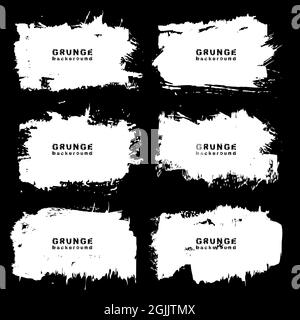 Set di grunge gratta gratta gratta sfondo urbano. Illustrazione vettoriale. Isolato. Texture di distress. Pennellate di inchiostro. Elemento di design artistico sporco Illustrazione Vettoriale