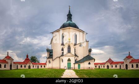 Pellegrinaggio Chiesa di San Giovanni di Nepomuk a Zelena Hora, Zdar nad Sazavou, repubblica Ceca Foto Stock