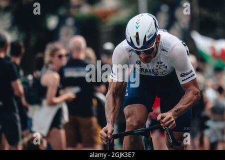 Aberaeron, Regno Unito. 8 settembre 2021. Il tour AJ Bell della Gran Bretagna 2021. Fase 4 Aberaeron a Great Orme a Llandudno. Andre Greipel. Credit: Action Plus Sports/Alamy Live News Foto Stock