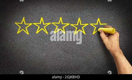 Il servizio è eccellente, come un cinque stelle da parte di un cliente soddisfatto. Foto Stock