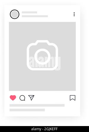 Kiev, Ucraina - 1 agosto 2021: Mobile Instagram profile as Instagram.  Interfaccia modello di creazione cornice fotografica Immagine e Vettoriale  - Alamy