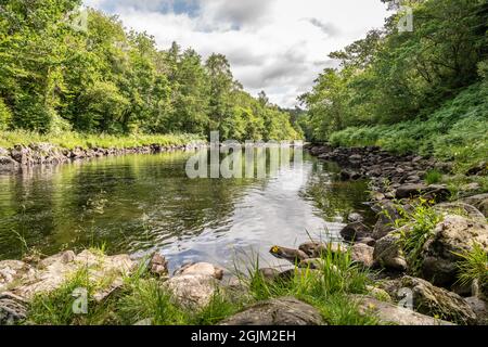 Fiume Garbh Uisge a nord ovest di Callander, Stirling, Scozia Foto Stock