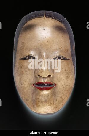 Giapponese Edo periodo Ko-omote tipo Noh maschera di Yukan. (1615 - 1868), Giappone Foto Stock