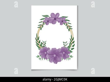 Bello digitale dipinto a mano femminile acquerello Design della cornice floreale Premium Illustrazione Vettoriale