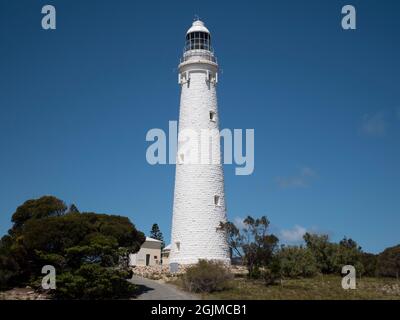 Faro di Wadjemup (noto anche come Rottnest Island Light Station) sull'isola di Rottnest. Foto Stock