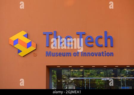 Il Tech Museum of Innovation al 201 S Market Street nel centro di San Jose, California CA, USA. Foto Stock