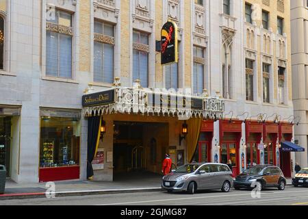 Sir Francis Drake Hotel al numero 450 di Powell Street a Sutter Street nel centro di San Francisco, California, California, USA. Foto Stock