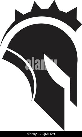 Modello di illustrazione vettoriale del logo del casco Spartan Warrior Illustrazione Vettoriale