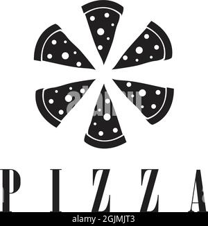 Modello vettoriale icona logo ristorante pizza Illustrazione Vettoriale