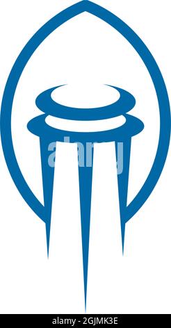 Icona a colonna in calcestruzzo logo disegno modello vettore ispirazione Illustrazione Vettoriale