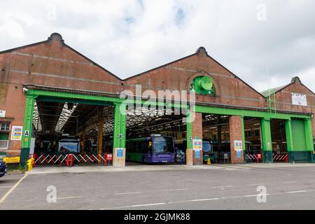 Deposito degli autobus di Nottingham a Bunbury/Turney Street Foto Stock