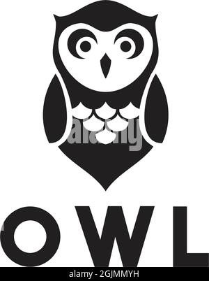 OWL Bird logo icona disegno vettore ispirazione modello Illustrazione Vettoriale