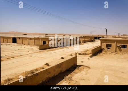 Caserme abbandonate nel deserto, Arabia Saudita Foto Stock