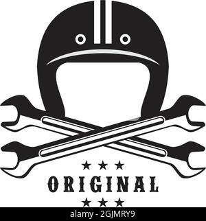 Illustrazione del modello vettoriale del logo dell'elmetto Illustrazione Vettoriale