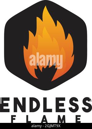 Fiamme icona fuoco logo disegno vettore modello illustrazione Illustrazione Vettoriale