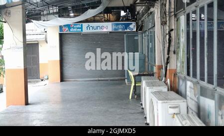 Terminal degli autobus di Bangkok orientale aka Ekamai Sukhumvit Road, Khwaeng Phra Khanong, Bangkok Thailandia. Air con Bus da Bangkok a Pattaya Foto Stock