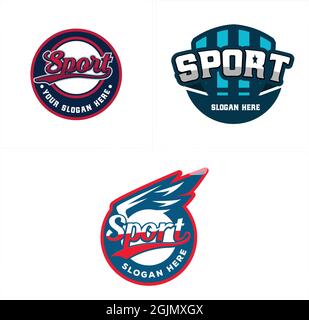 Logo con emblema sportivo Illustrazione Vettoriale