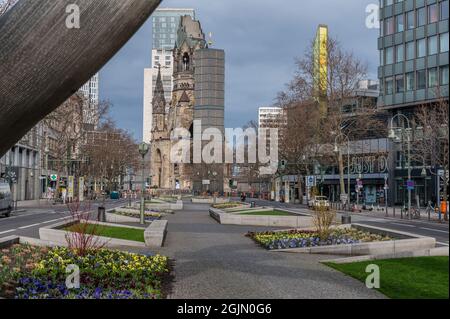 Kaiser-Wilhelm-Gedächtnis-Kirche a Berlino Foto Stock