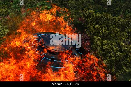 UFO crash site Foto Stock