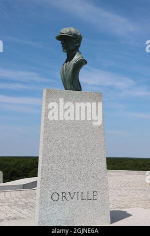 Busto di Orville Wright al Wright Brothers National Monument Kitty Hawk NC Foto Stock