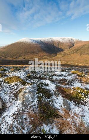 Collina di Ward innevata, Isola di Hoy, Orkney Foto Stock