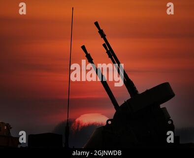 Seconda mitragliatrice della guerra mondiale. Foto Stock