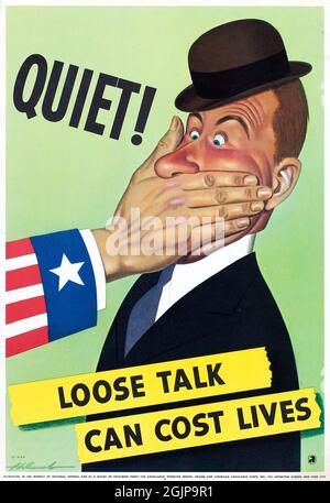 Poster "Loose Talk può costare la vita" della seconda Guerra Mondiale, 1942 Foto Stock