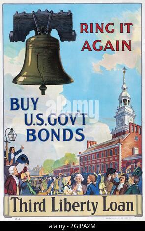 "Suona di nuovo. Acquista obbligazioni statali statunitensi. Poster WWI di Third Liberty Loan, c.. 1918 Foto Stock