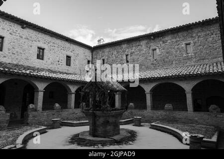 Assisi, chiesa di San Damiano. La Chiesa di San Damiano, è il luogo dove morì Santa Chiara e dove San Francesco trovò la conversione. Foto Stock