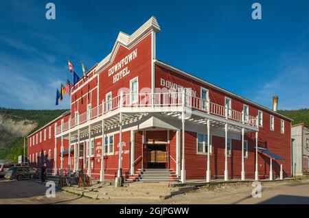 Canada, Yukon Territory, Dawson City, Downtown Hotel Foto Stock