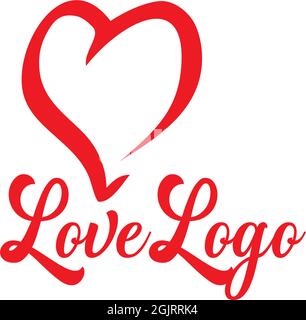 Simbolo dell'icona dell'amore logo design ispirazione modello di illustrazione vettoriale Illustrazione Vettoriale