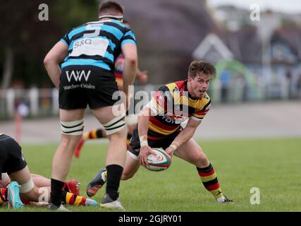 Carmarthen Quins RFC contro Cardiff RFC 2021 Foto Stock