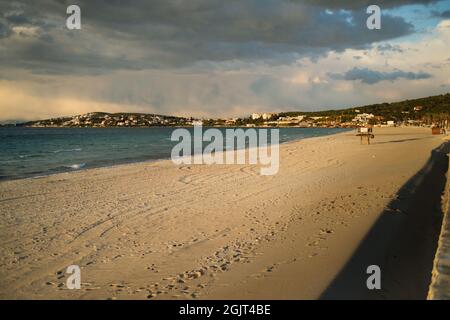 Ilica Beach a Ilica Cesme Izmir Turchia. Foto Stock