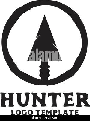 Design ispirato al logo Hunter con l'utilizzo di una sagoma con la punta a freccia Illustrazione Vettoriale