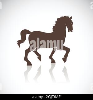 Immagine vettoriale di un cavallo su sfondo bianco. Illustrazione vettoriale a livelli facilmente modificabile. Animali selvatici. Animale da fattoria. Illustrazione Vettoriale
