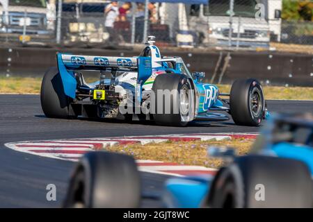 Portland, Oregon, Stati Uniti. 11 Settembre 2021. SCOTT MCLAUGHLIN (R) (3) di Christchurch, Nuova Zelanda pratica per il Gran Premio di Portland all'autodromo internazionale di Portland, Oregon. (Credit Image: © Walter G Arce Sr Grindstone medi/ASP via ZUMA Press Wire) Foto Stock