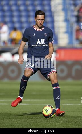 Julian Draxler del PSG durante il campionato francese Ligue 1 partita di calcio tra Paris Saint-Germain (PSG) e Clermont Foot 63 il 11 settembre 2021 allo stadio Parc des Princes di Parigi, Francia Foto Stock