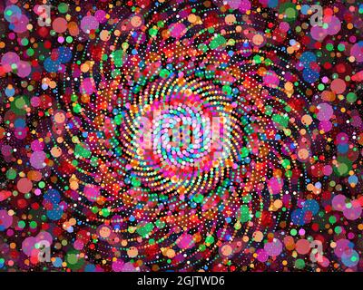 Spirale circolare colorata punteggiata Foto Stock
