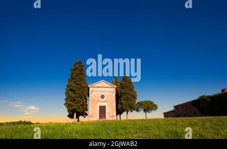 Cappella della Madonna di Vitaleta (Pienza, Toscana, Italia) Foto Stock