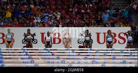 Zurigo, 09 set 2021 100m ostacoli runner visti in azione durante la Wanda Diamond League al Litzigrund Stadium Zurigo Svizzera il 09 20 settembre Foto Stock