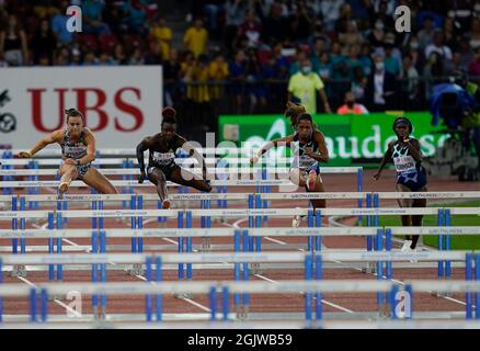 Zurigo, 09 set 2021 100m vincitore di ostacoli Tobi Amusan (NGR) visto in azione durante la Wanda Diamond League allo Stadio Litzigrund Zurigo Svizzera ON Foto Stock